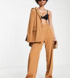 4th & Reckless Tall Tailored Pants In Camel - Part Of Set-brown