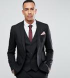 Asos Design Tall Skinny Suit Jacket In Black - Black