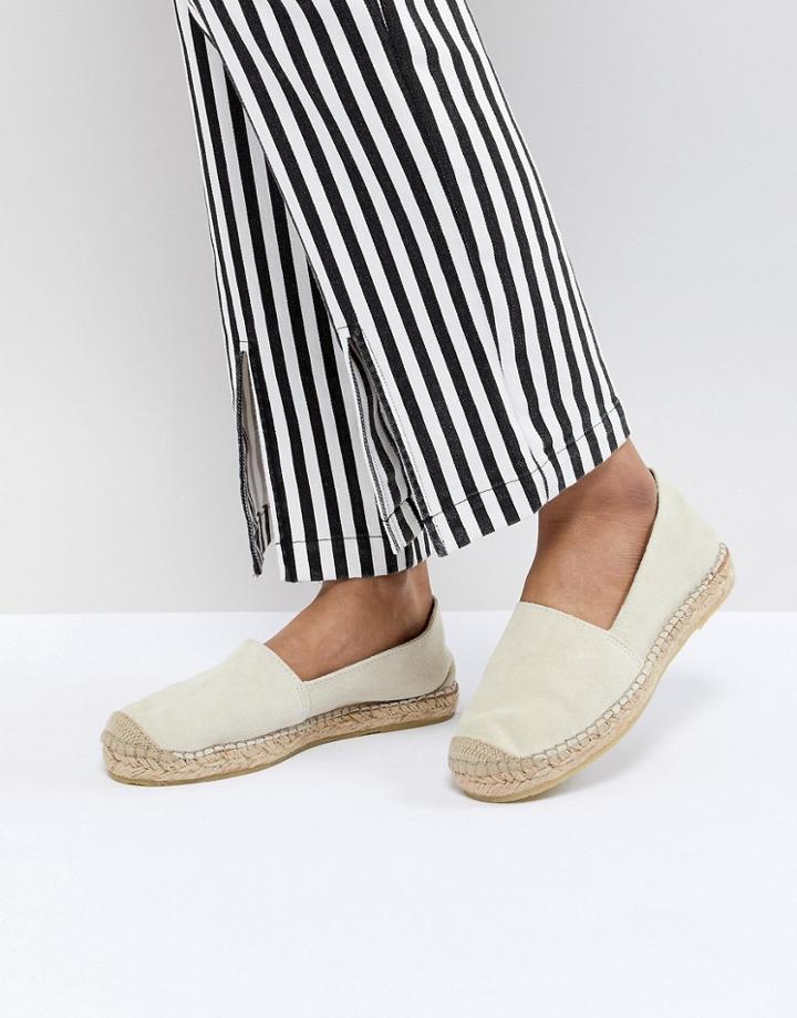 Selected Suede Espadrille - Stone