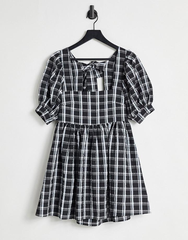 Bolongaro Trevor Greta Mini Smock Dress In Gingham-multi