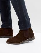 Silver Street Chelsea Boots In Brown Suede