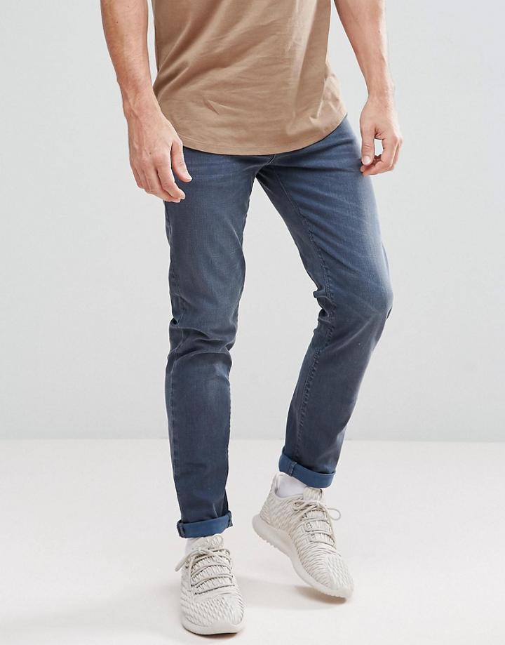 Asos Skinny Jeans In Smokey Blue - Blue