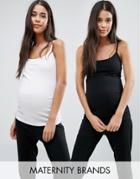 New Look Maternity 2 Pack Cami Tank Top - Black