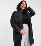 Simply Be Padded Maxi Coat In Black
