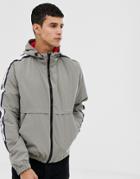 Jack & Jones Core Hooded Jacket With Side Taping - Gray