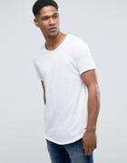 Esprit Longline Slub T-shirt - White