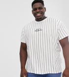 New Look Plus Vertical Stripe T-shirt In White - White