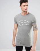 Asos Longline Muscle T-shirt With Reykjavik Print - Green