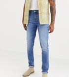 Asos Design Tall 12.5oz Skinny Jeans In Vintage Mid Wash Blue