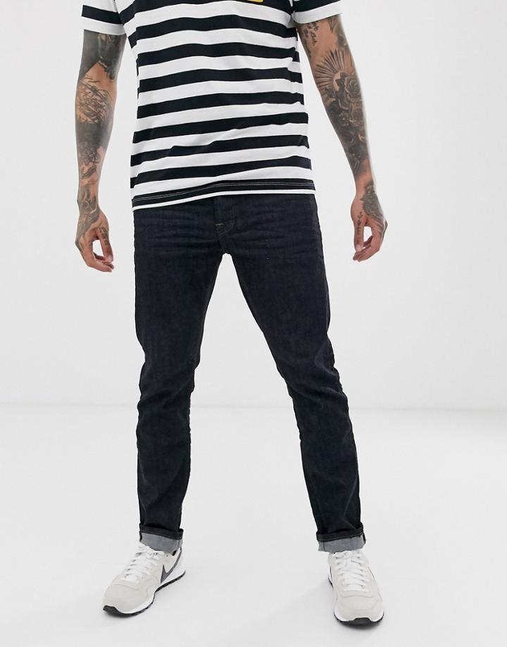 Only & Sons Slim Rinse Denim Jeans With Structure Detail - Blue
