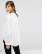 Coast Rose Ivory Knit Top With Lace Applique - White