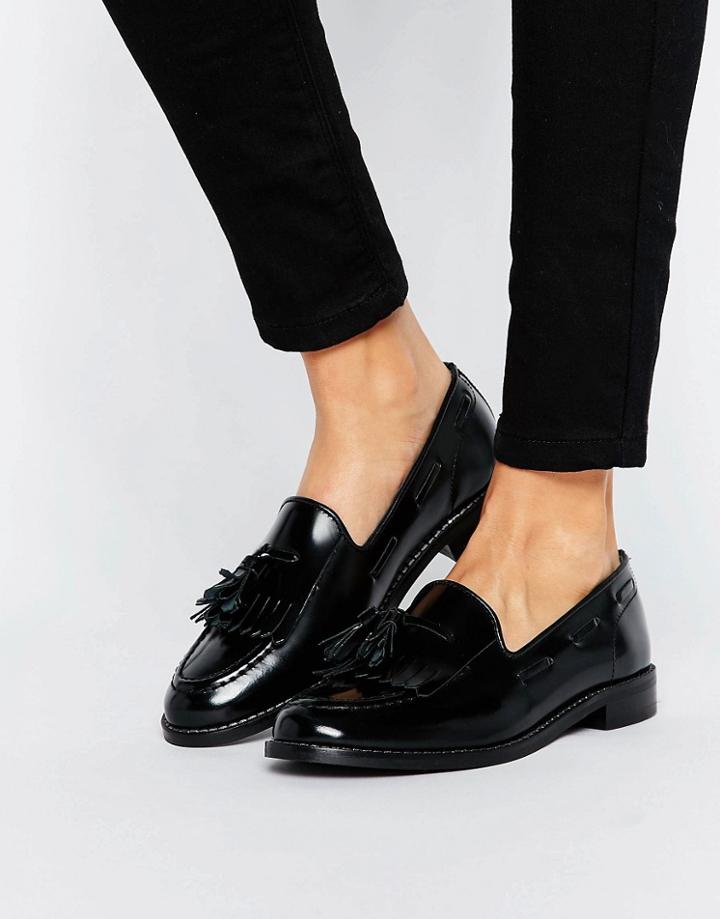 H By Hudson Fringe Loafers - Black