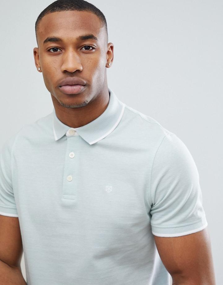 Jack & Jones Premium Polo Shirt With Tipping - Blue