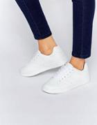 Truffle Collection Lace Up Sneakers - White Pu