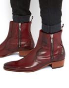 Jeffery West Carlito Western Zip Boots - Red