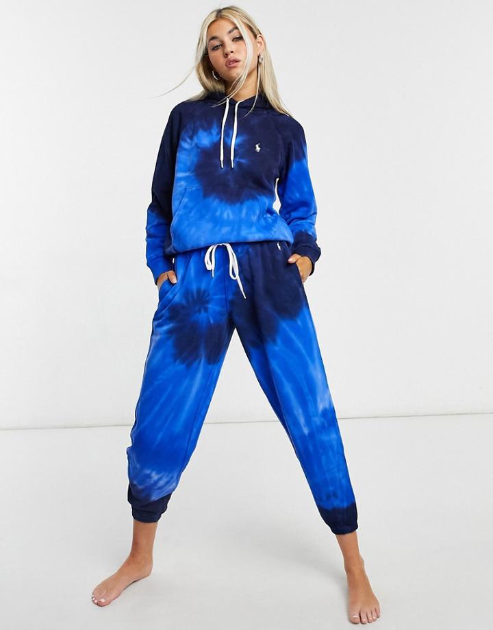 Polo Ralph Lauren Set Tie Dye Swirl Sweatpants In Blue-blues