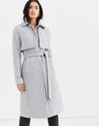 Fashion Union Longline Belted Coat With Cape Detail