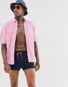 Asos Design Swim Shorts In Navy Super Short Length - Navy