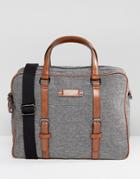 Ted Baker Digger Document Bag In Wool - Gray