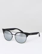 Quay Australia Zig Sunglasses With Bar Detail - Black