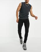 Soul Star Skinny Ripped Jeans In Black