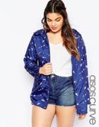Asos Curve Pac A Trench In Bird Print - Print
