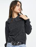 Vero Moda Long Sleeve Collared Blouse In Black