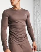 Asos 4505 Icon Long Sleeve Training T-shirt With Quick Dry-brown