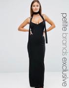 John Zack Petite Bodycon Dress With Scarf Detail - Black