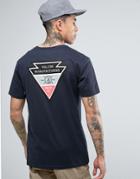 Volcom Appointed T-shirt In Navy With Backprint - Navy