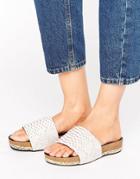 The March Snake Print Slide Flat Sandals - Pink