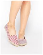 Park Lane Stripe Point Espadrilles - Red