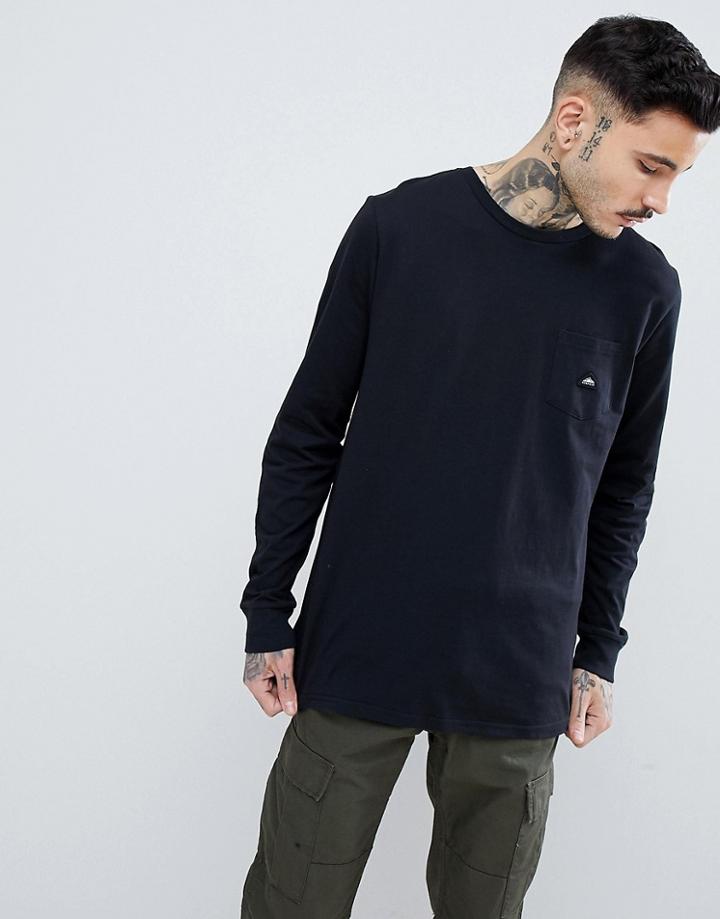 Penfield Northbridge Logo Pocket Long Sleeve Top In Black - Black