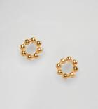 Asos Gold Plated Sterling Silver Ball Circle Stud Earrings - Gold
