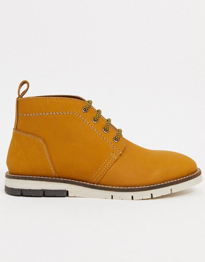 Silver Street Cleated Sole Leather Chukka Boots In Tan Leather-brown