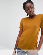 Monki Ribbed T-shirt - Orange