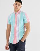 New Look Regular Fit Shirt In Candy Stripe - Multi