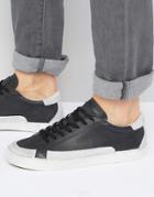 Religion Downtown Leather Sneakers With Suede Detail - Black