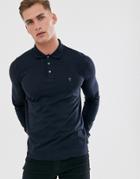 French Connection Long Sleeve Jersey Polo-navy