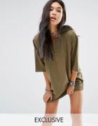 Milk It Vintage Button Front Military Dress - Khaki
