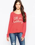 Sundry All Or Nothing Cropped Pullover - Dahlia