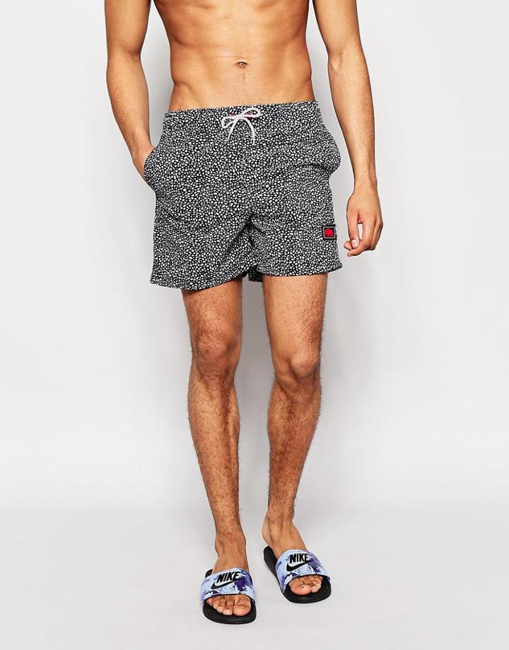 Bellfield Printed Swim Shorts - Navy