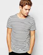 Selected Homme Stripe T-shirt - White