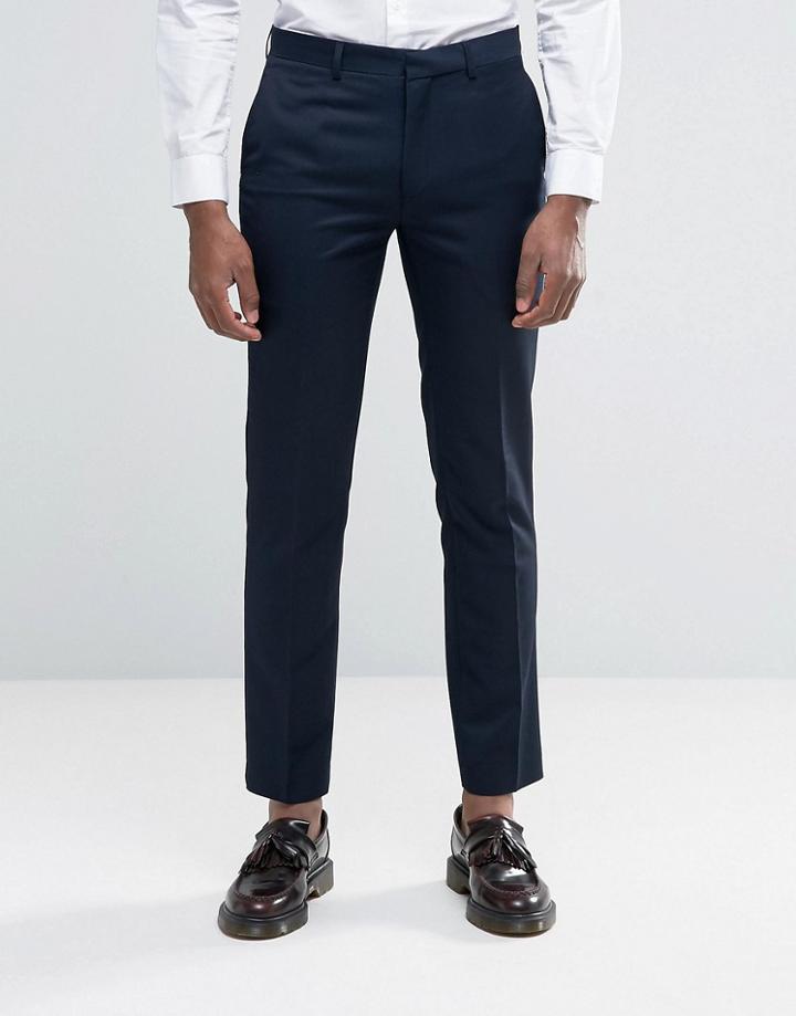 Harry Brown Slim Fit Suit Pants In Navy - Navy