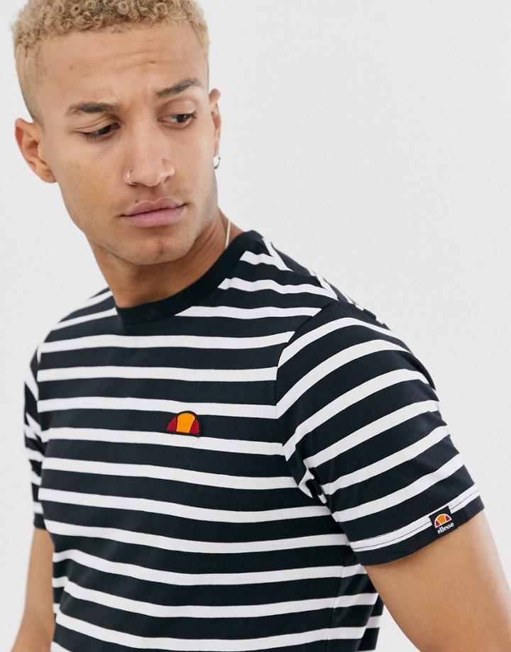 Ellesse Sailo Striped T-shirt In Black/white