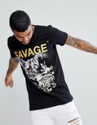 Criminal Damage Muscle Savage T-shirt - Black