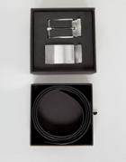 Hugo By Hugo Boss Reversible Leather Belt Gift Box - Black