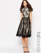 Y.a.s Tall Alexis Lace Overlay Dress - Black