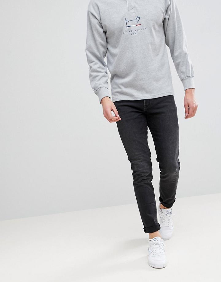 Asos Design Skinny Jeans In Washed Black - Black
