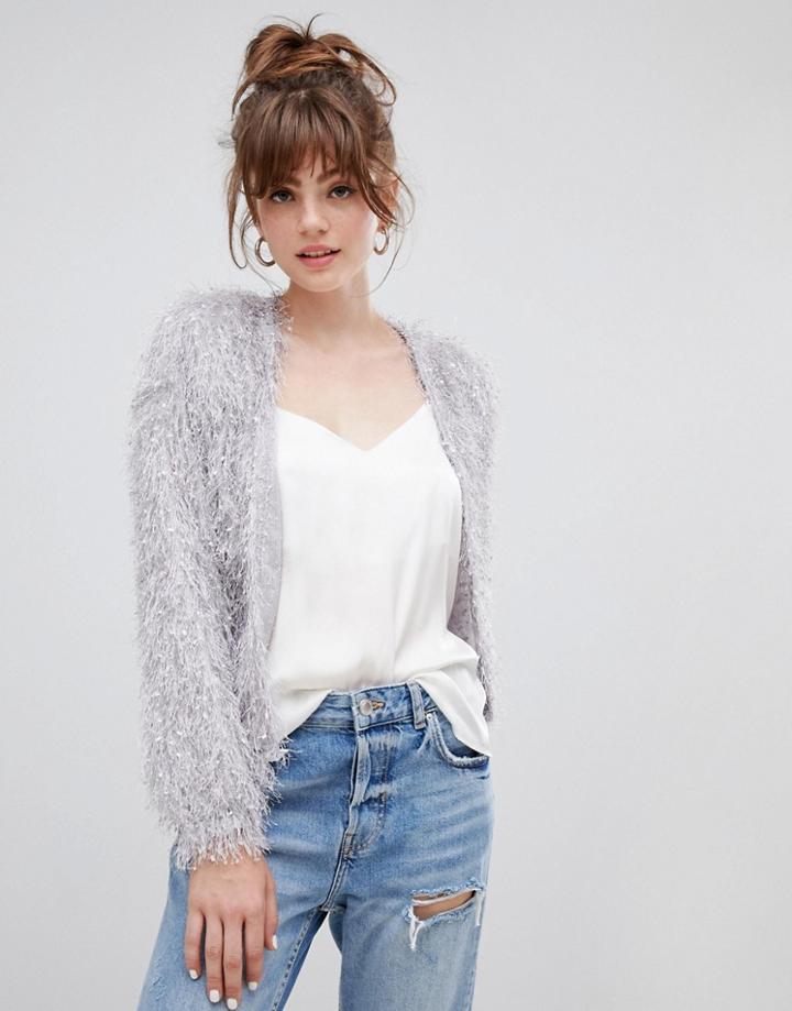 New Look Textured Cardigan In Light Gray - Gray